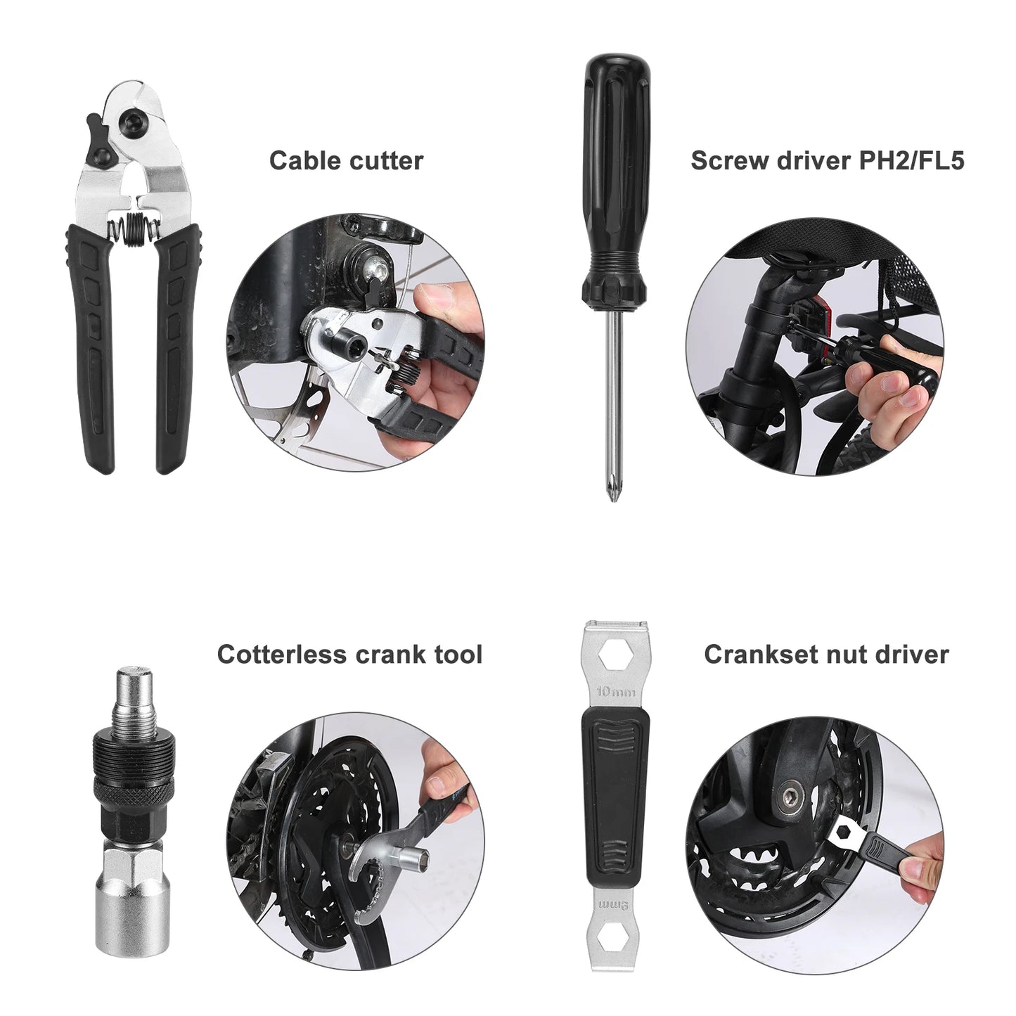 Kit de Herramientas de 30 Piezas para Reparación de Bicicletas con Estuche Compacto