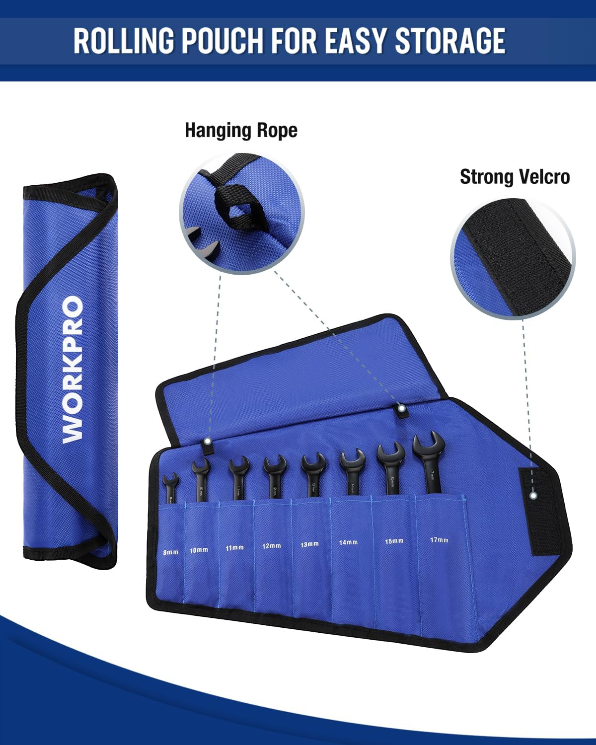 Juego de llaves combinadas con trinquete flexible Metrico 8 piezas 8mm a 17mm