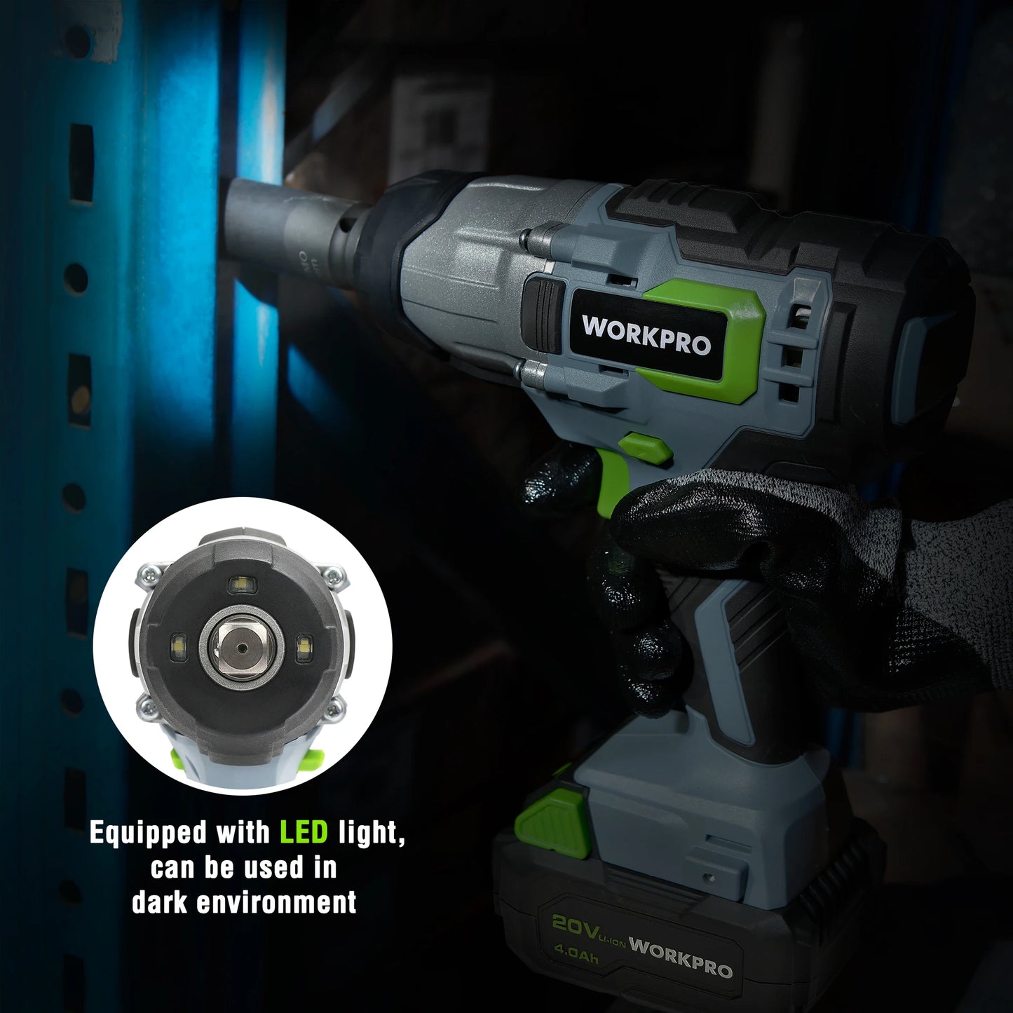 Llave de Impacto Inalámbrica 20V 1/2" con Batería y Cargador Rápido – 300 N·m