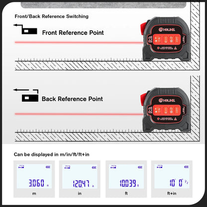 Cinta Métrica Láser 4 en 1 Recargable 60M + Regla 5M con Pantalla LCD