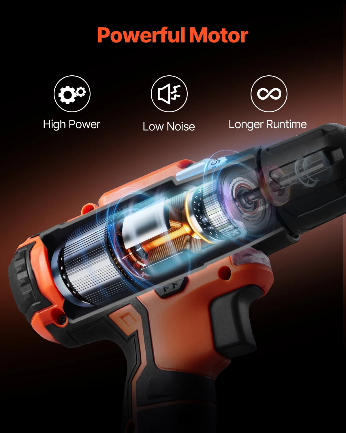 Kit de Taladro Inalámbrico y Atornillador de Impacto 20V con Baterías de 2.0Ah y Cargador