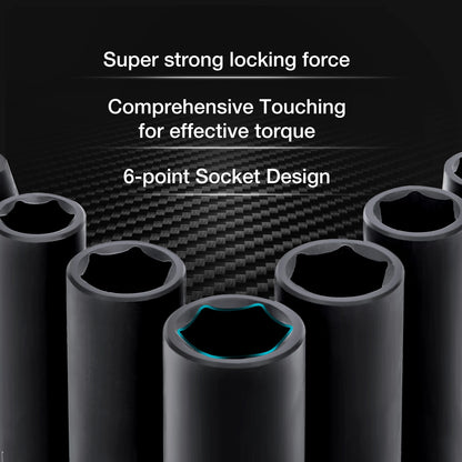 Juego de Dados de Impacto 55 Piezas 1/2" con 6 Puntas y Accesorios en Estuche