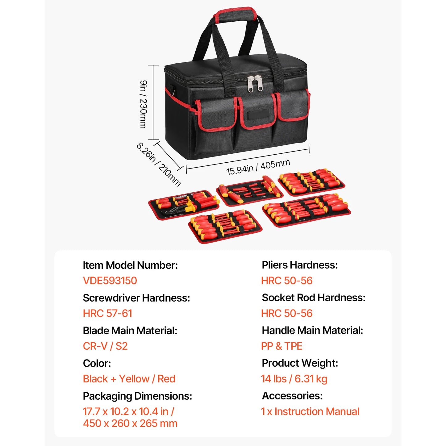 Juego de destornilladores aislados 1000V para electricistas – Varias presentaciones