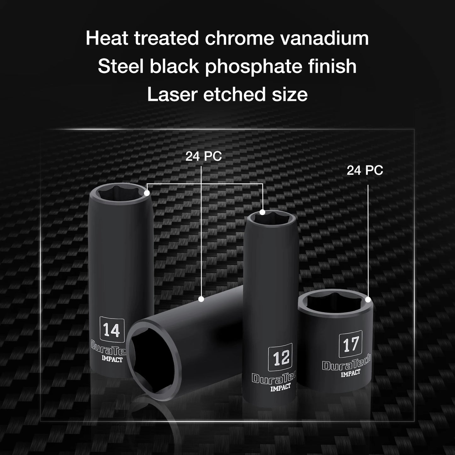 Juego de Dados de Impacto 55 Piezas 1/2" con 6 Puntas y Accesorios en Estuche