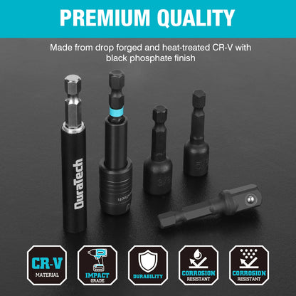 Juego de Puntas de Impacto y Brocas 87 Piezas con Adaptadores, Extensiones y Estuche Resistente