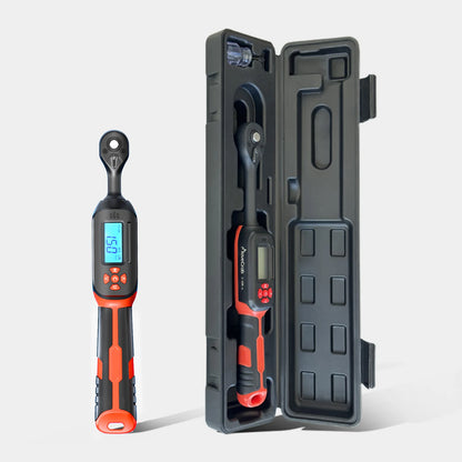 Llave dinamométrica digital 1/4" de precisión 1.5–30 N·m con pantalla LED y alarma