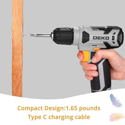 Taladro Inalámbrico 8V con Mandril 3/8" Keyless, Luz LED y Kit de 42 Accesorios