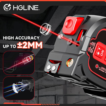 Cinta Métrica Láser 4 en 1 Recargable 60M + Regla 5M con Pantalla LCD